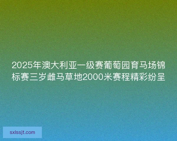 2025年澳大利亚一级赛葡萄园育马场锦标赛三岁雌马草地2000米赛程精彩纷呈