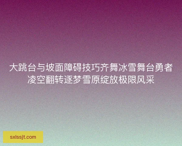 大跳台与坡面障碍技巧齐舞冰雪舞台勇者凌空翻转逐梦雪原绽放极限风采