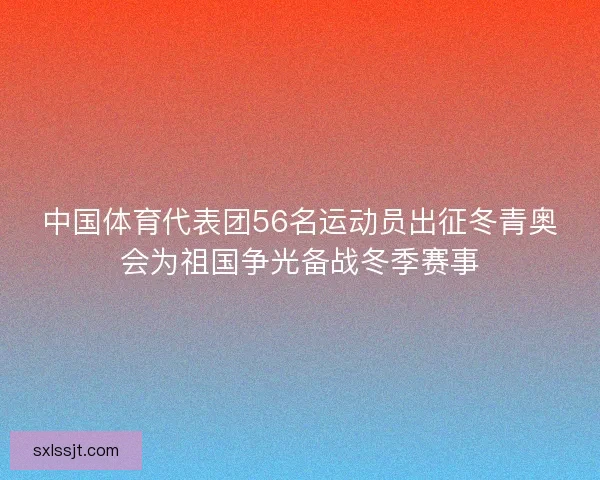 中国体育代表团56名运动员出征冬青奥会为祖国争光备战冬季赛事